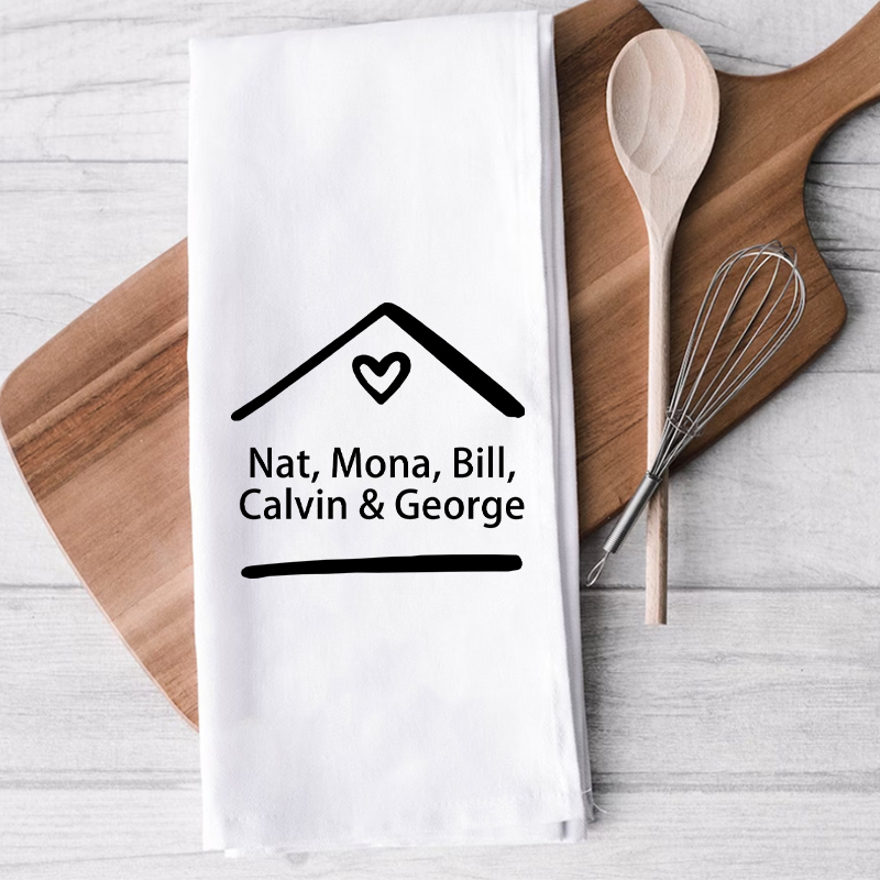 Personalized Towel with Custom Name Warm Love House Design Adorable Present for Family