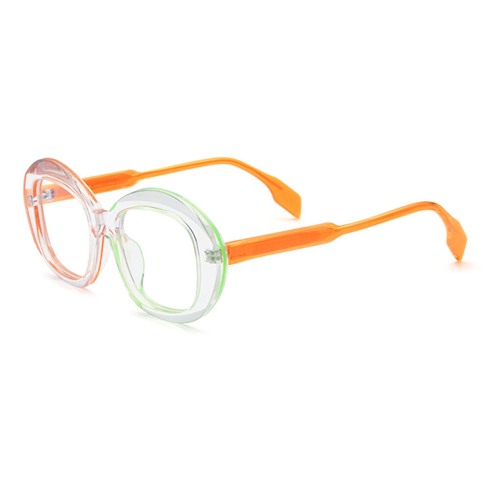 Lunettes de Vue Hayley Ovale Orange Vert