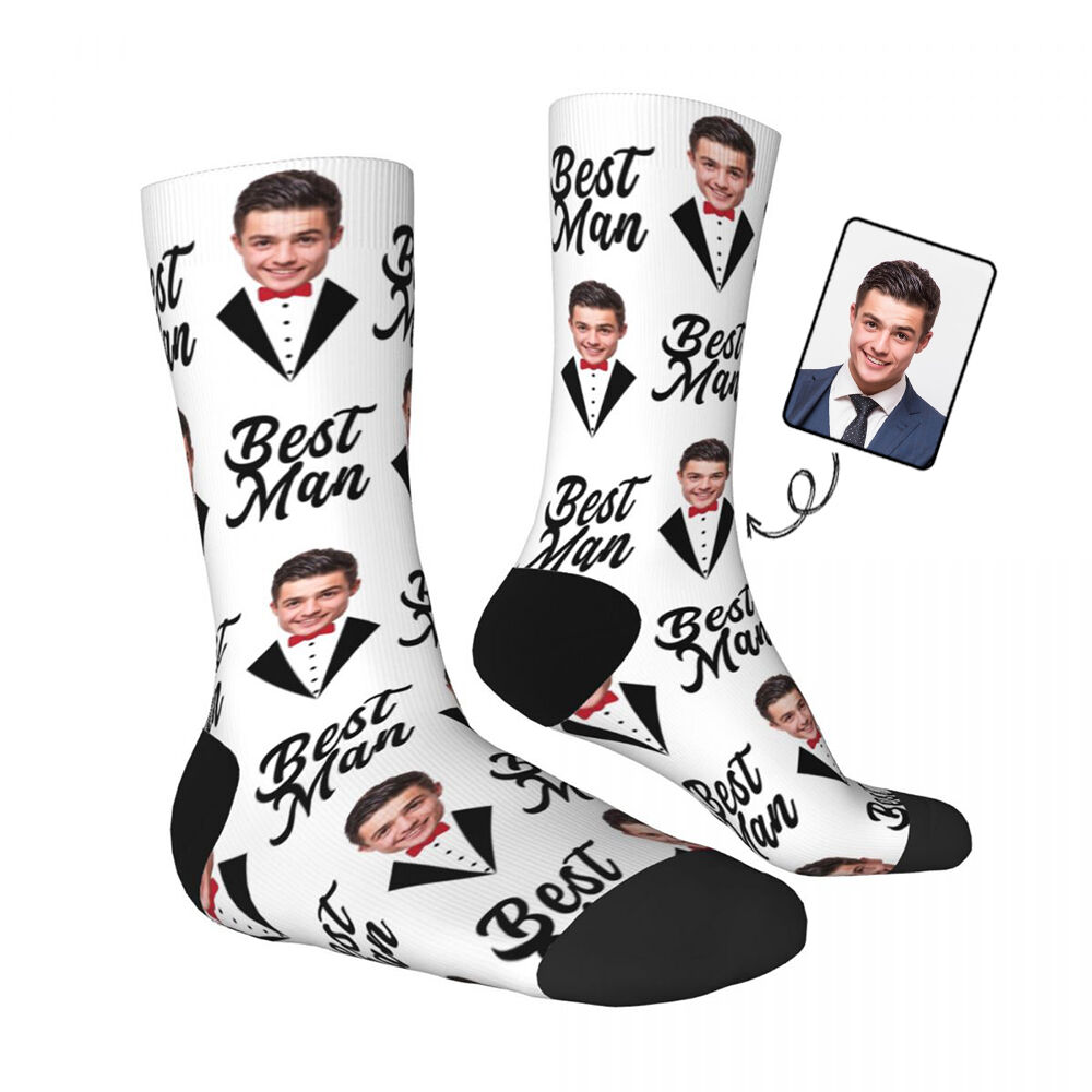 "Best Man" Personalized Face Socks Are the Best Gift for Him