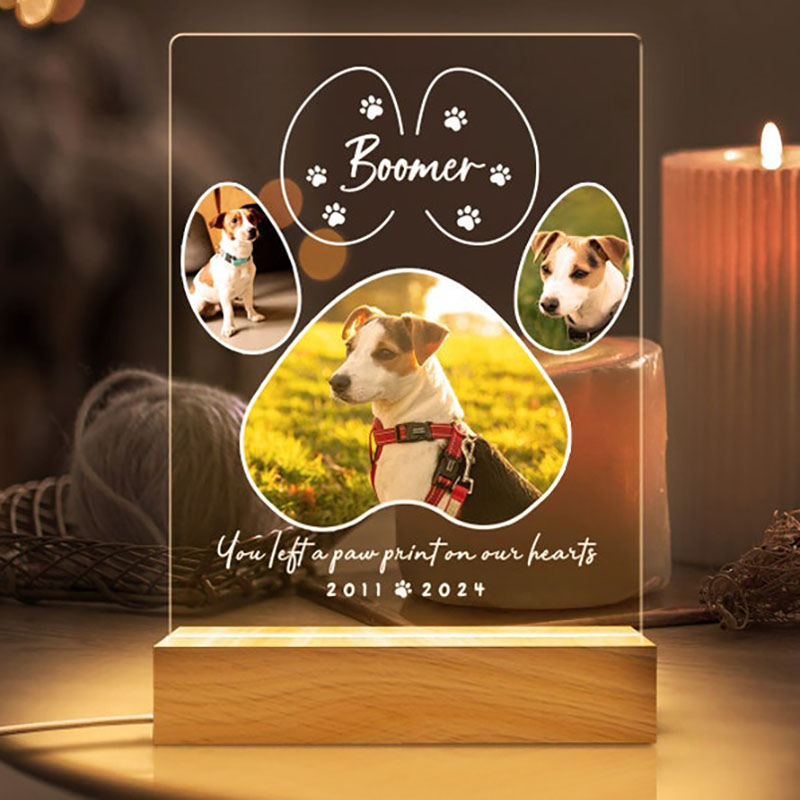 カスタマイズ 犬 猫 ペット 文字入れ 写真入れ デスクランプ アクリル