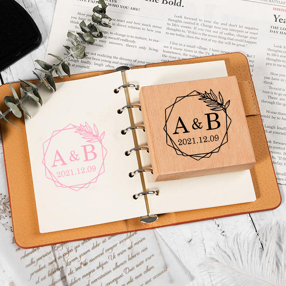 Personalized Wooden Seal Wedding Invitation Stamp Custom Couple Initials for Couples
