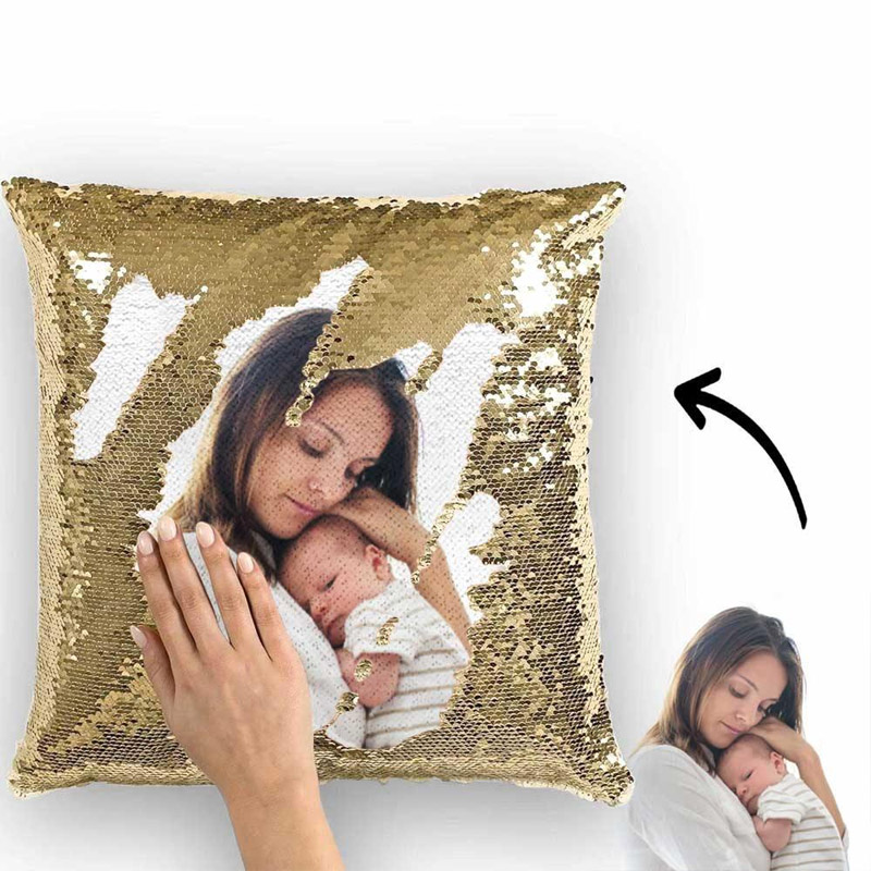 Magic Sequins Custom Photo Pillow