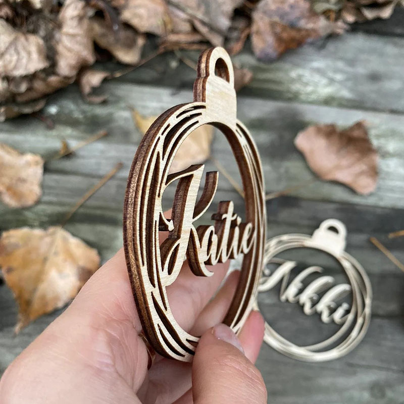 名入れ クリスマスツリー 飾り 木製 オーナメント