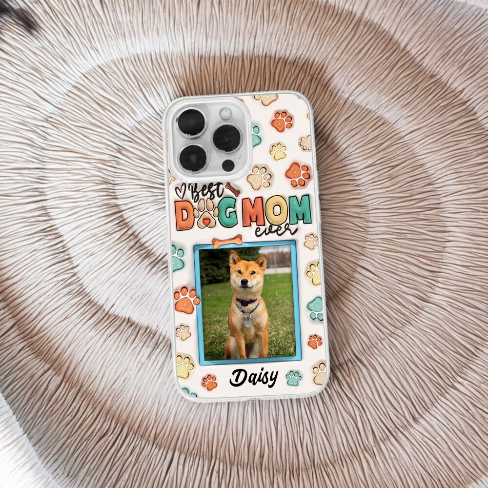 Personalized Phone Case With Pet Photo Warm Gift For Dog Mom