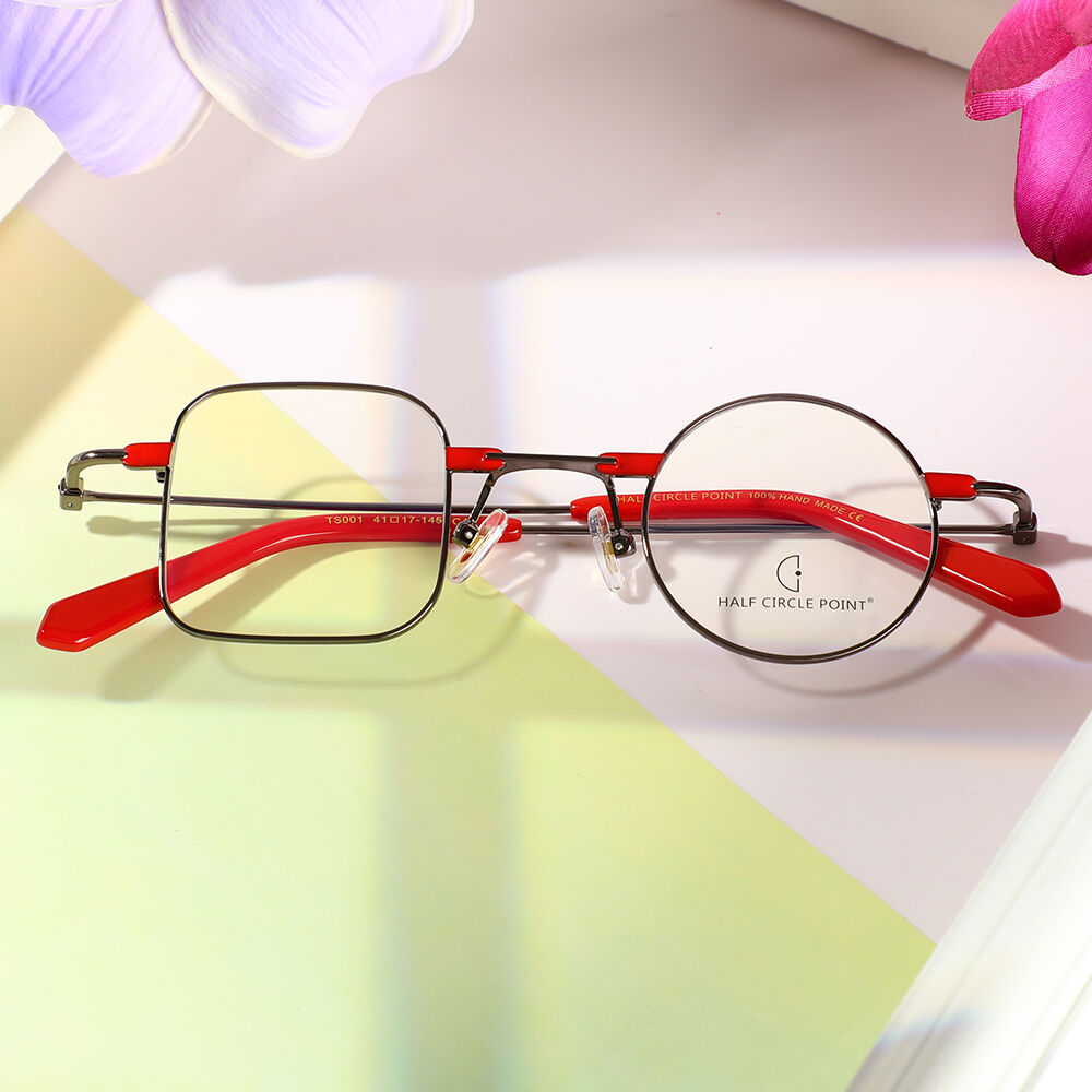 Brauneine Quadratische Gunmetal Brille