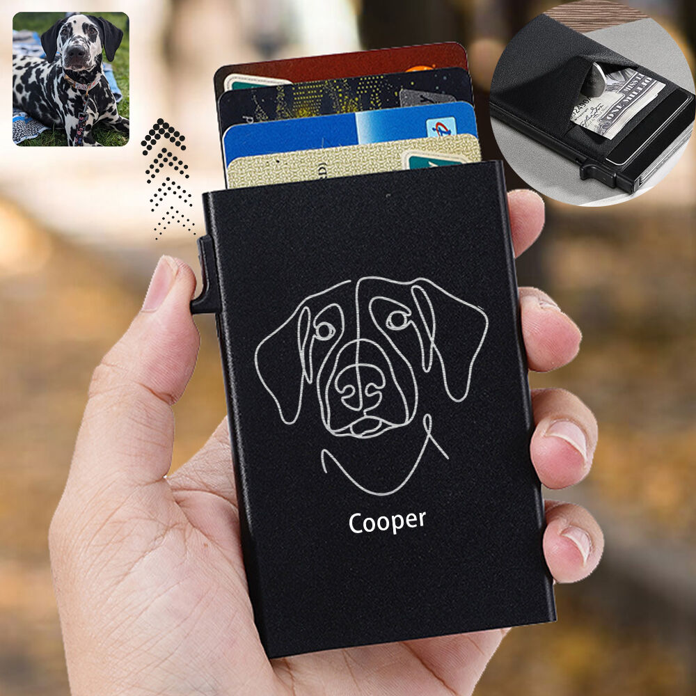 Personalized Pop up Card Holder Custom Line Photo Cute Gift for Pet Lovers