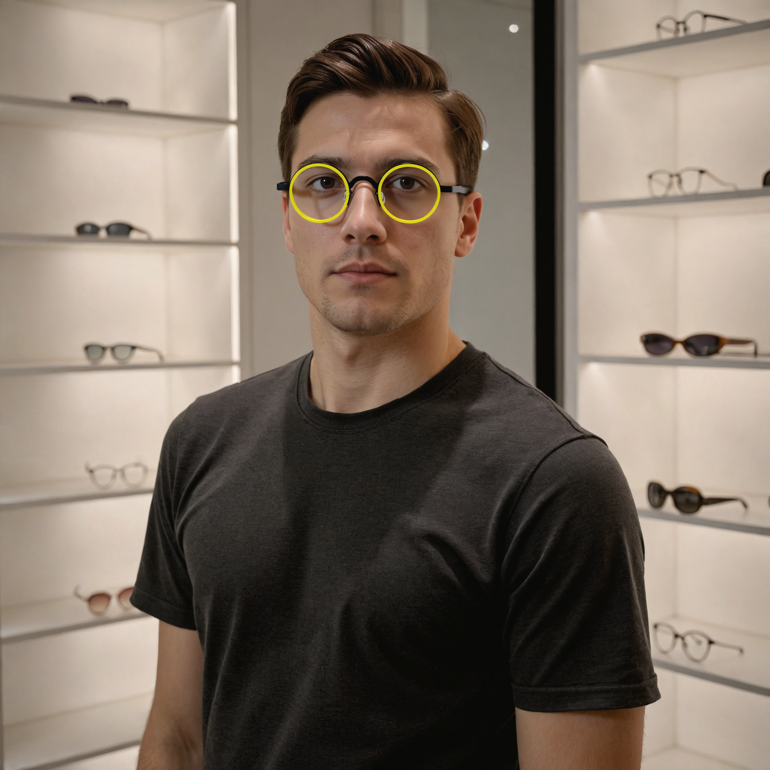 Horacee Round Yellow Glasses