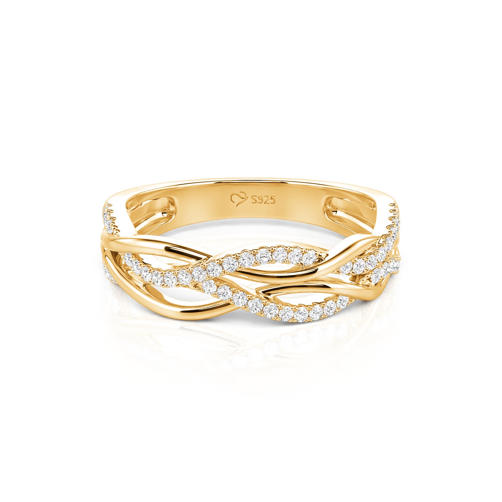 Yellow Gold Sterling Silver Women's Wedding Band