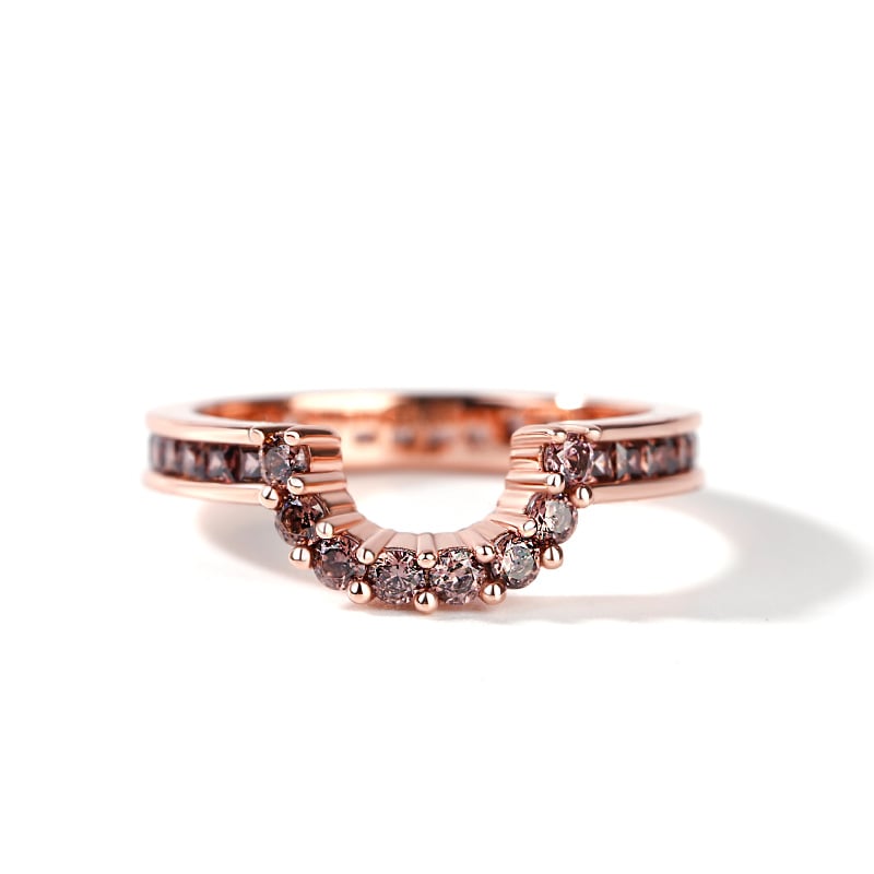 Jeulia Simple Design Round Cut Sterling Silver Women's Band