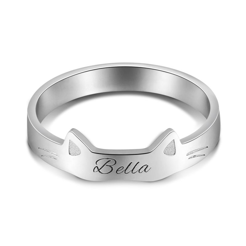 猫 ネコデザイン ネーム リング