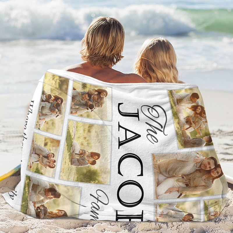 Personalized Photo Blanket Best Gift for Family "There is Love"