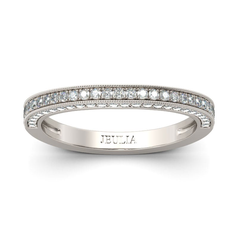 Simple Curved Women's Bands in Round Cut Sterling Silver