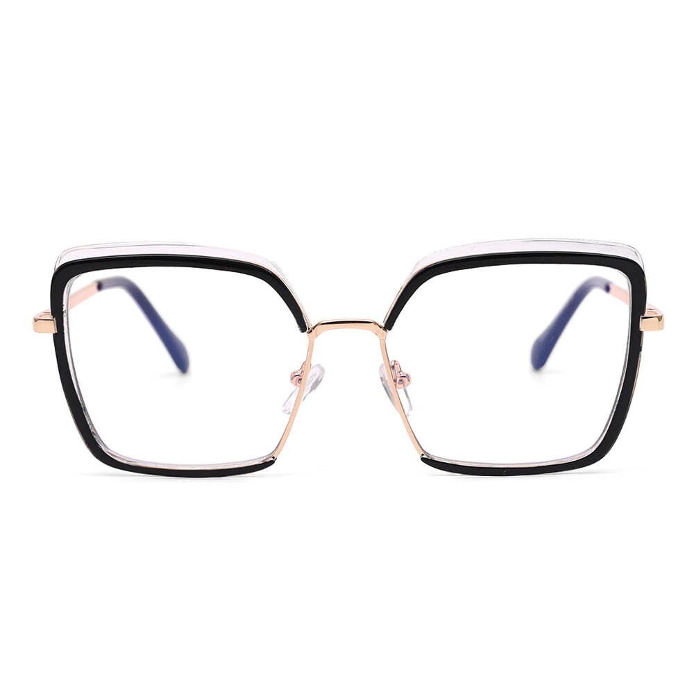 Deborah Geometric Black Clear Glasses