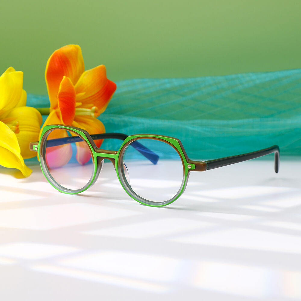 Pene Round Green Glasses