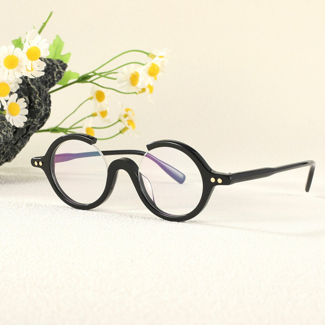 Amelia Runde Schwarze Brille