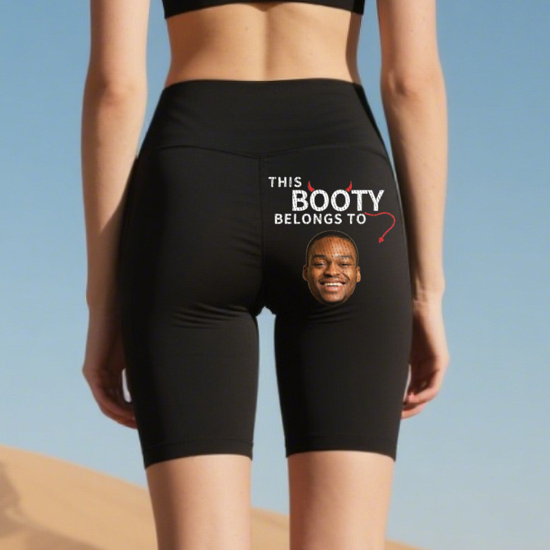 Leggings de motociclista personalizados. Este botín pertenece a una foto personalizada. Diseño divertido. Regalo creativo para sus amantes.