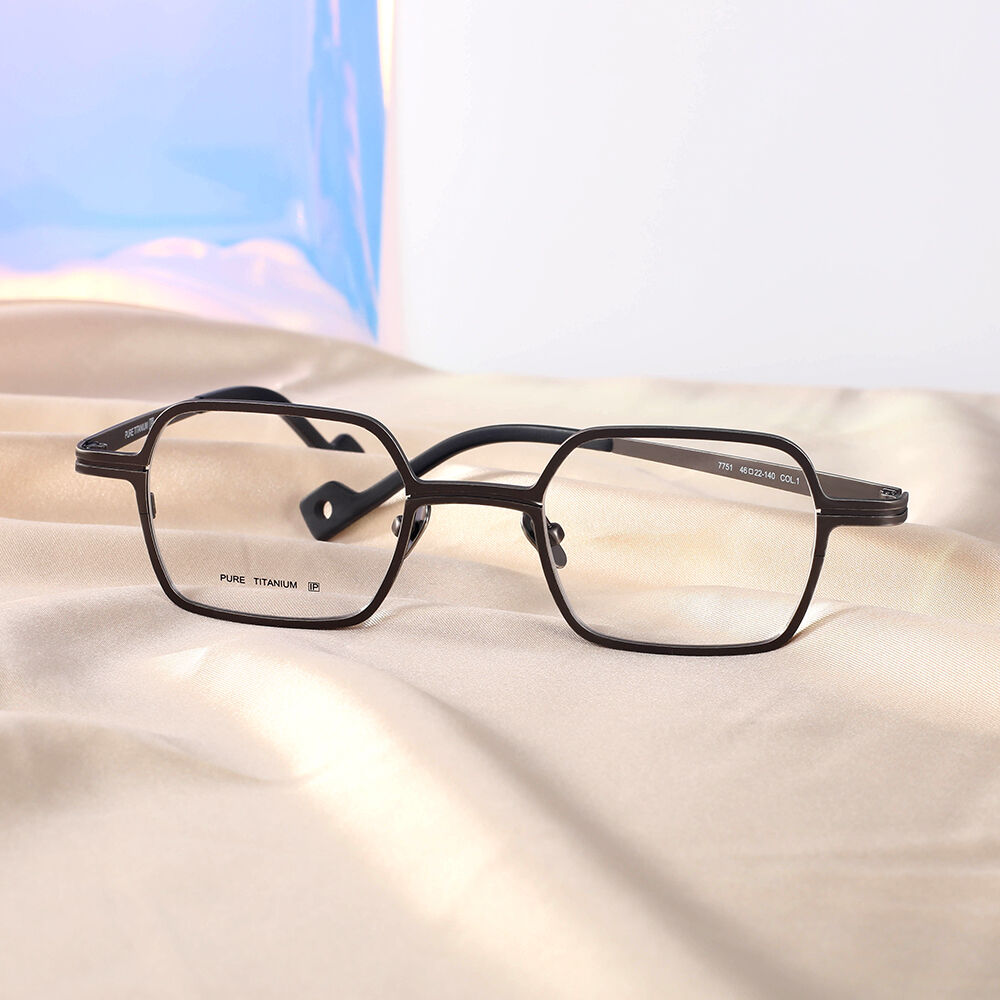 Puzzle Geometric Gunmetal Glasses