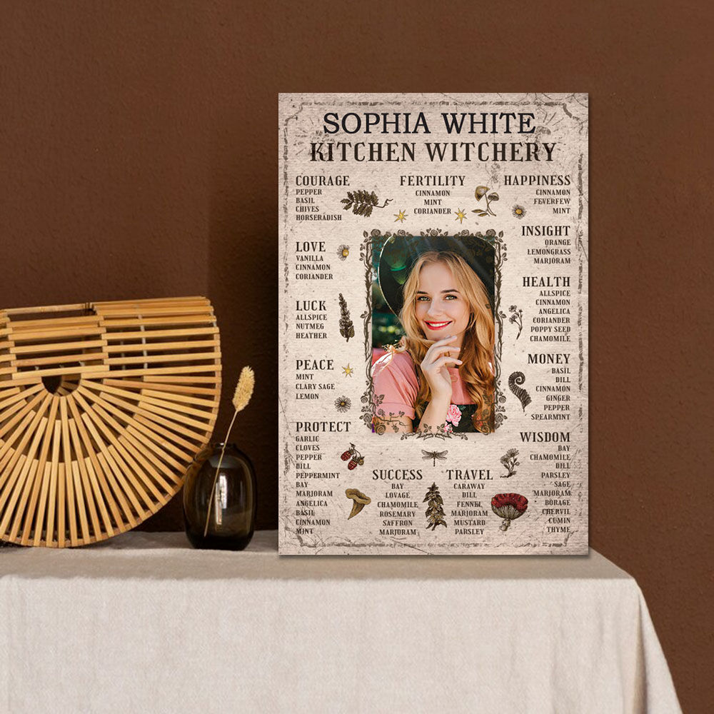 Personalized Picture Canvas Wall Art with Flower Pattern Creative Gift for Family