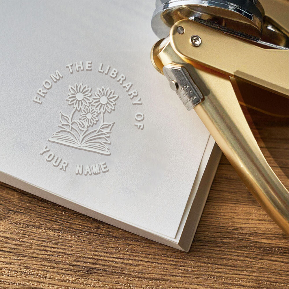 オリジナル 名前入り サンフラワー ブック エンボッサー スタンプ