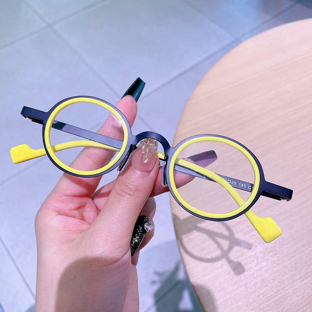 Horacee Round Yellow Glasses