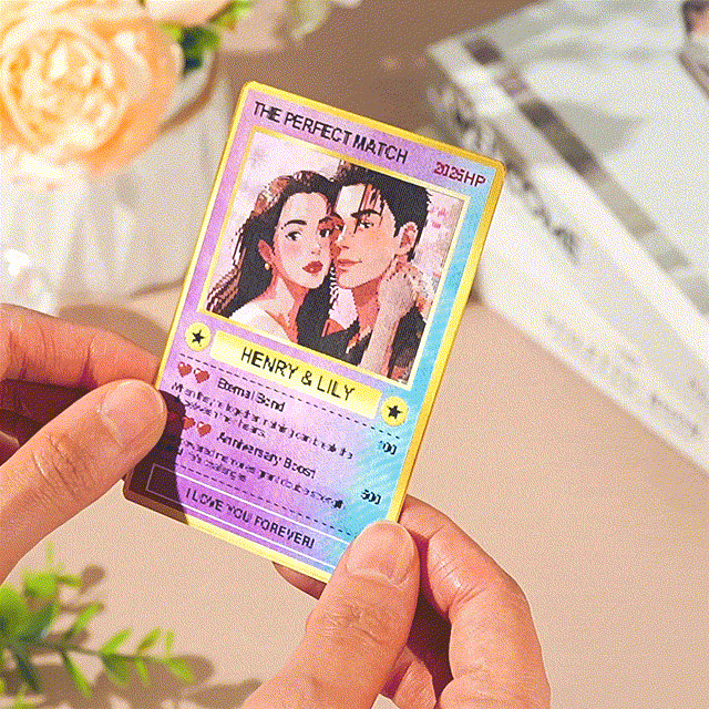 Personalized Lens Anime Poke Card Creative Gift for Couples