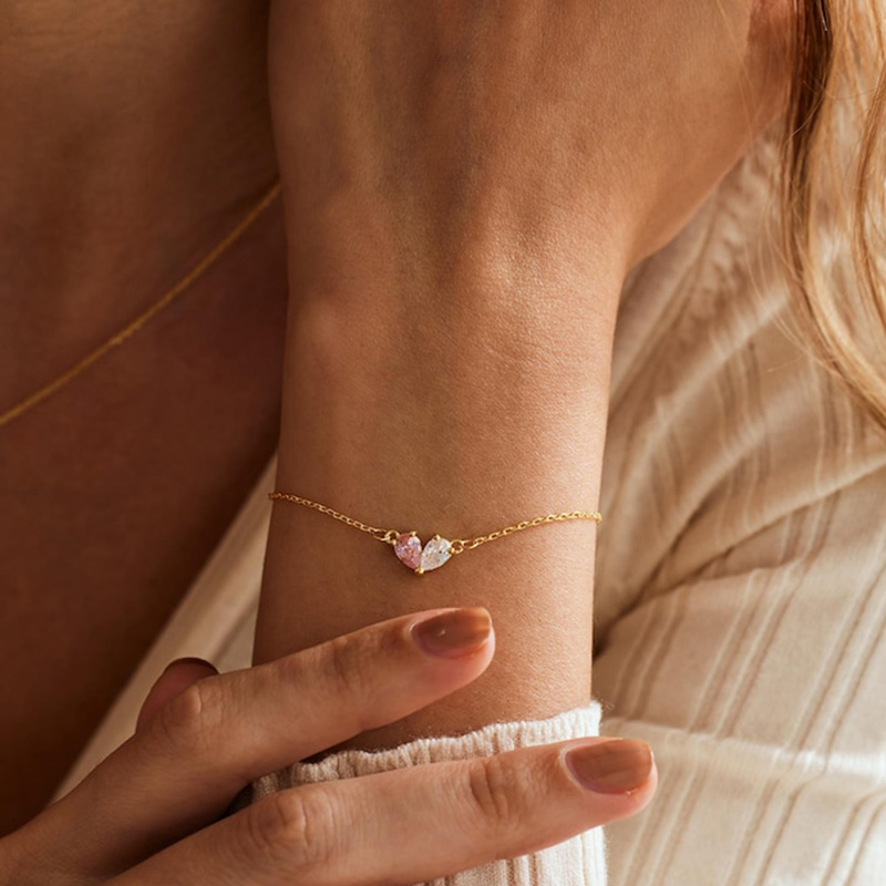 Personalized Heart Birthstone Bracelet Beautiful Birthday Gift For Her