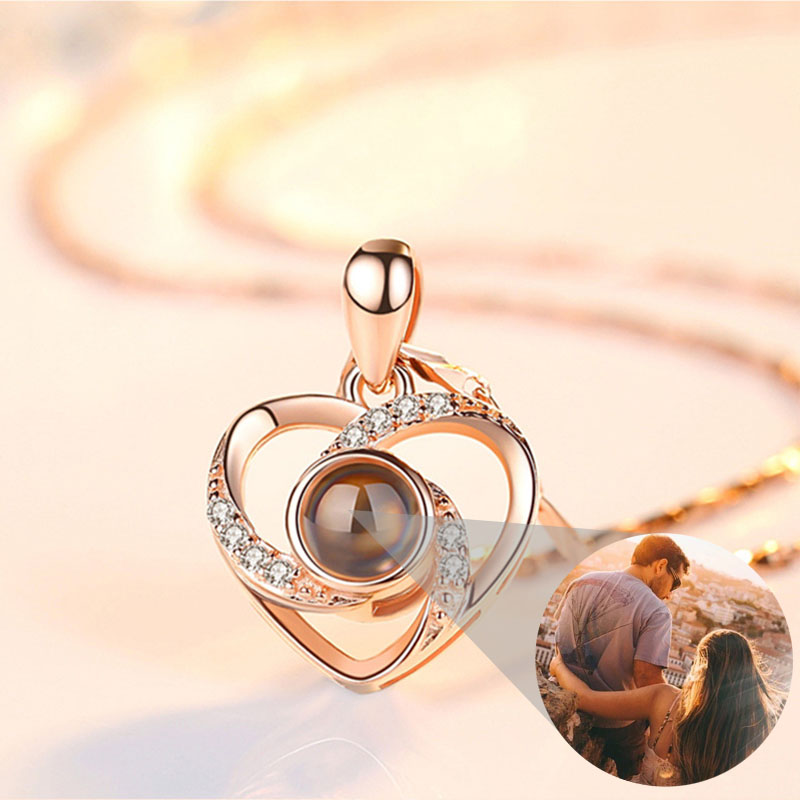 Personalized Photo Projection Necklace - Heart