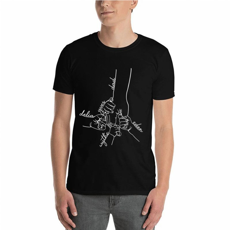 Gepersonaliseerd Hold Your Hand T-shirt met individuele naam voor de beste vader