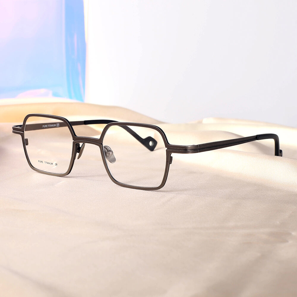 Puzzle Geometric Gunmetal Glasses
