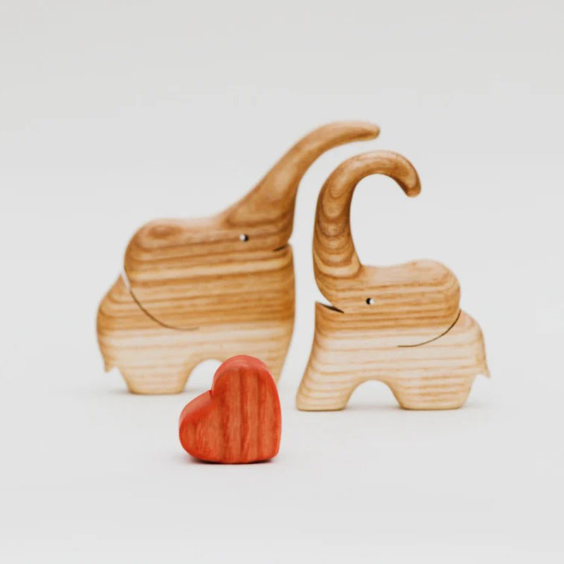 名入れ ウッド パズル 象 オブジェ 置物 インテリア