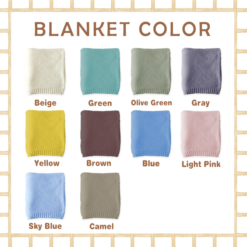 Personalized Baby Knitted Blanket with Embroidered Name Beautiful Gift for Kid