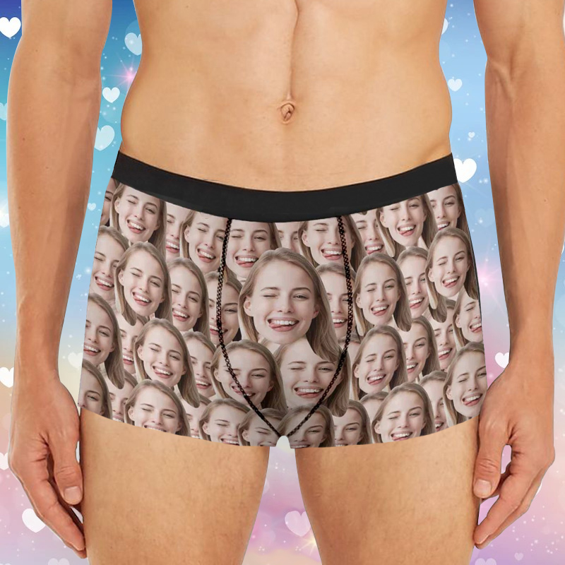Personalized Face Picture Men's Underwear Boxer Briefs Interesting Present for Boyfriend