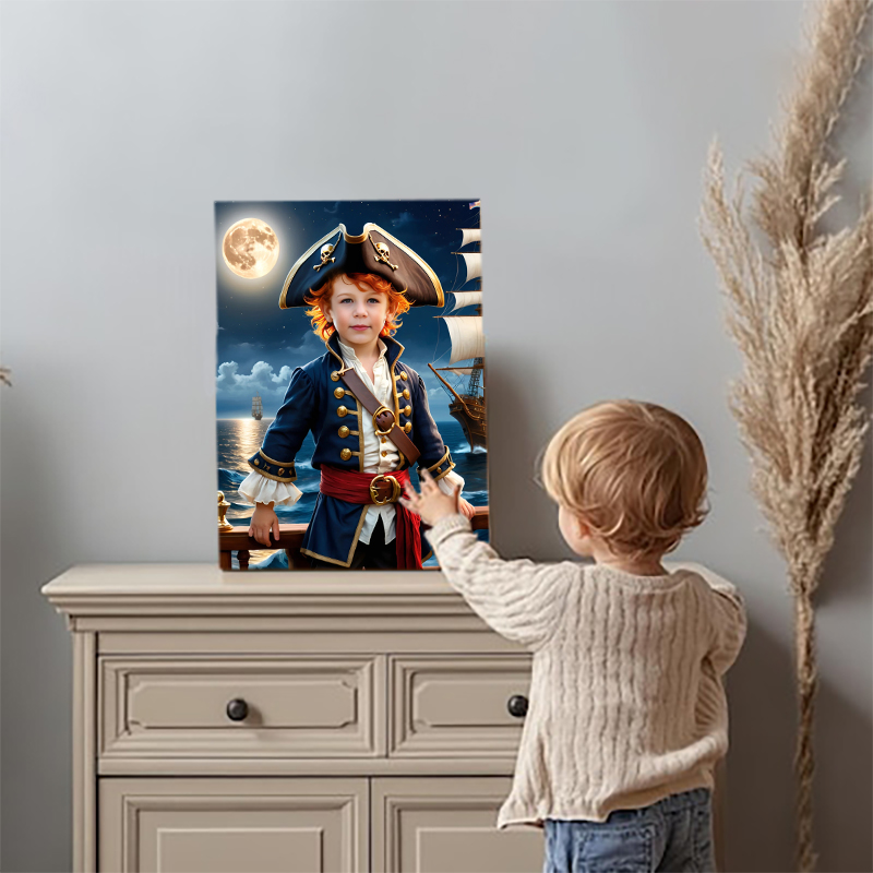 Personalized Pirate Portraits with Custom Face Swap Special Gift for Kids
