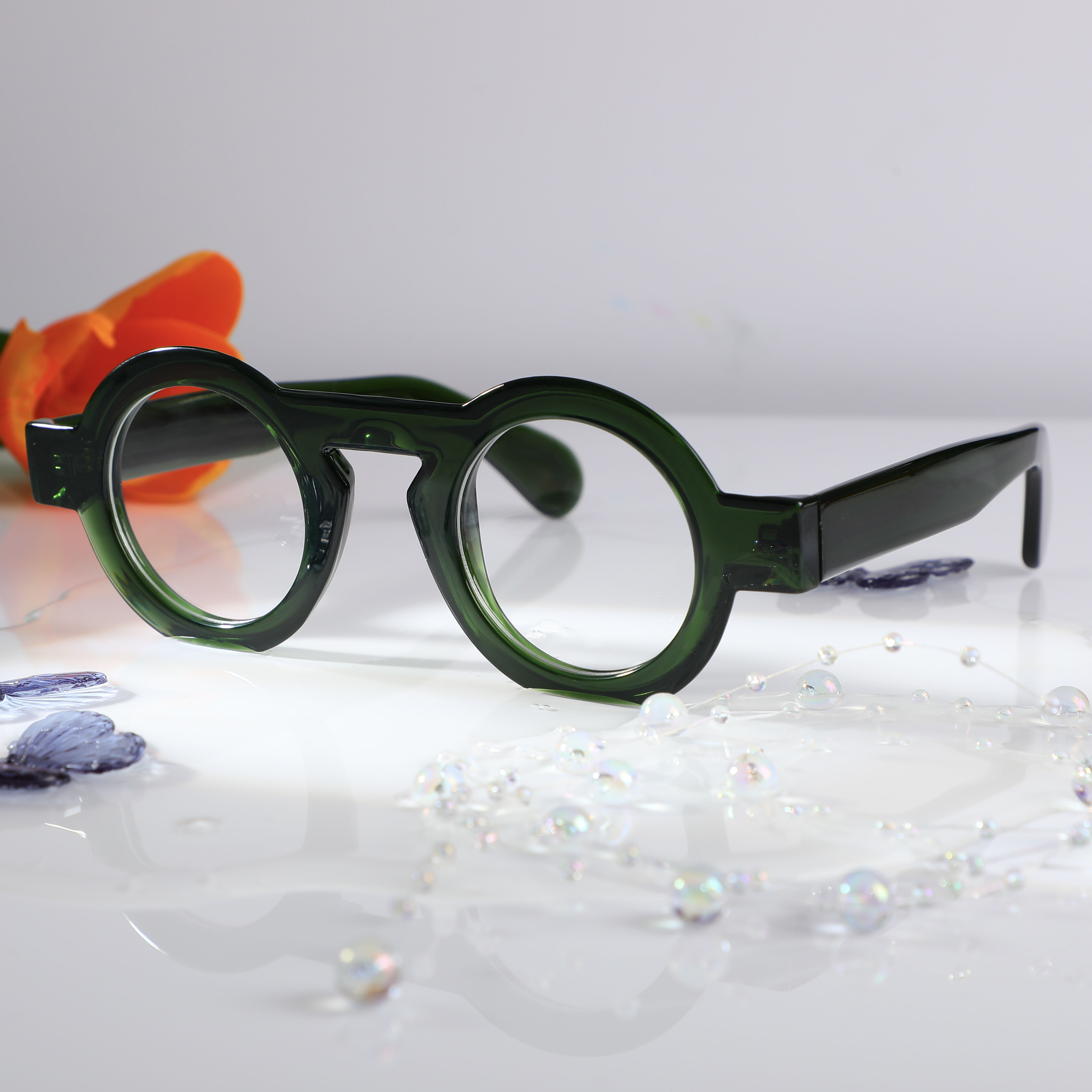 Meroy Runde Grüne Brille