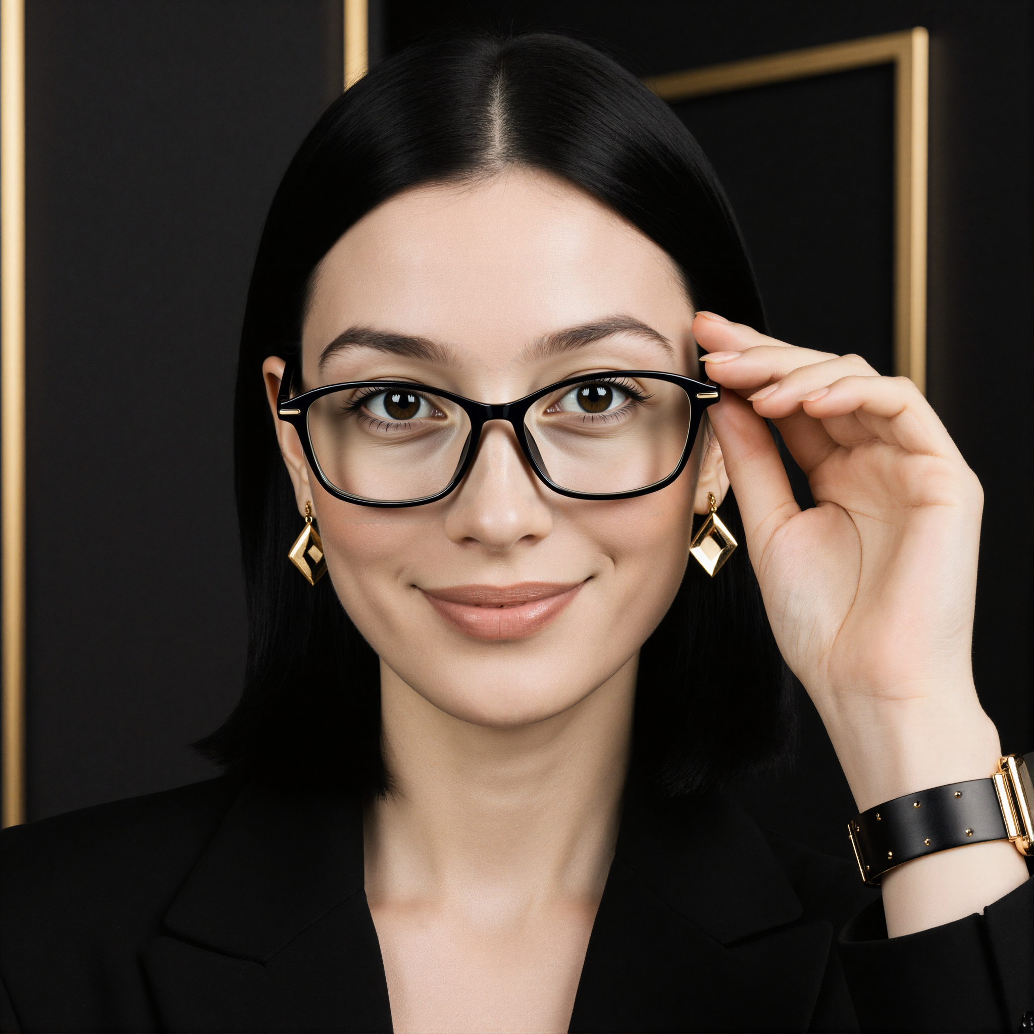 Occhiali da Vista Celeste Rettangolare Nero