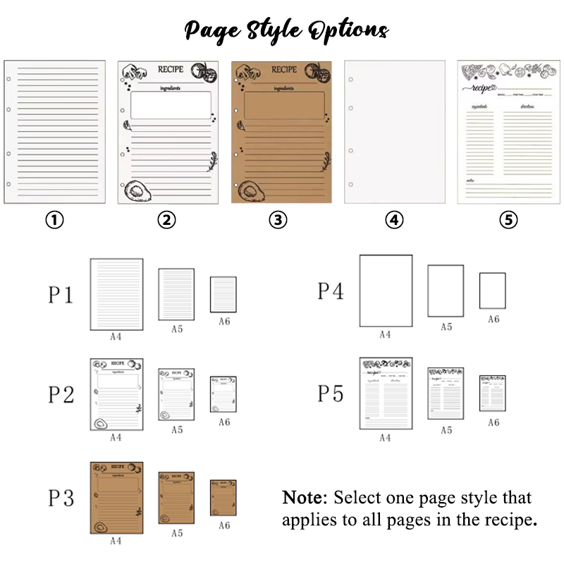 Personalized Recipe Book Simple And Elegant Kitchen Supplies Cover Design Gift for Family