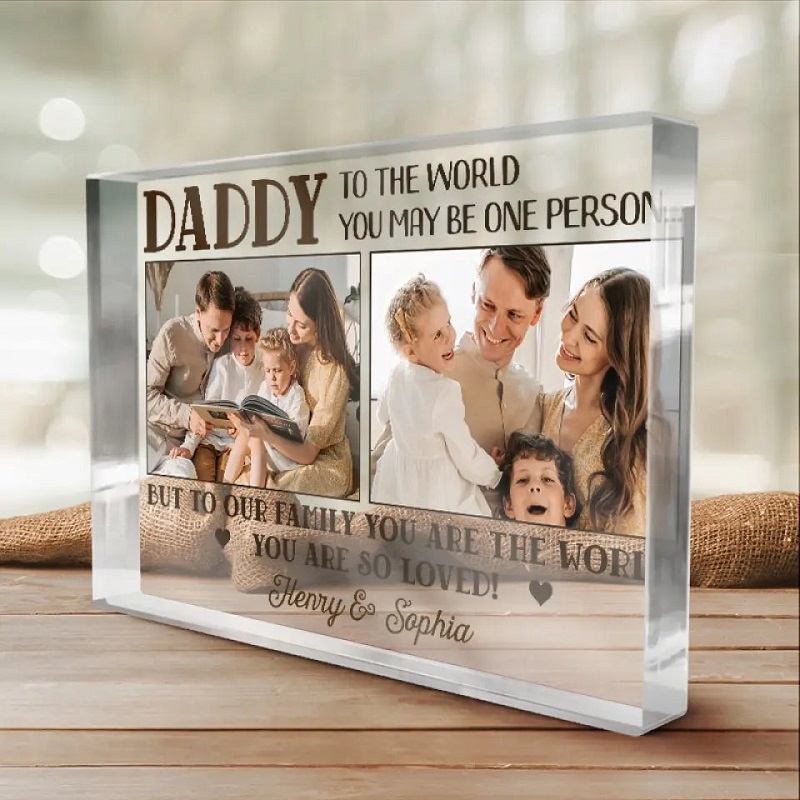 Personalized Acrylic Plaque Daddy You Are So Loved with Custom Photo Design Great Gift for Dad