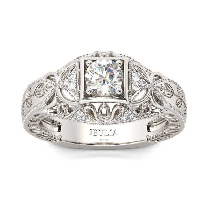 2.5CT Vintage Engagement Rings in Round Cut Sterling Silver