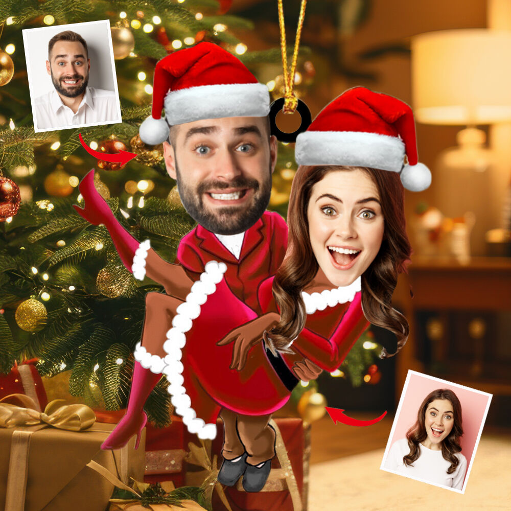 Personliga par julgransprydnader Ladda upp foton den perfekta julklappen för par