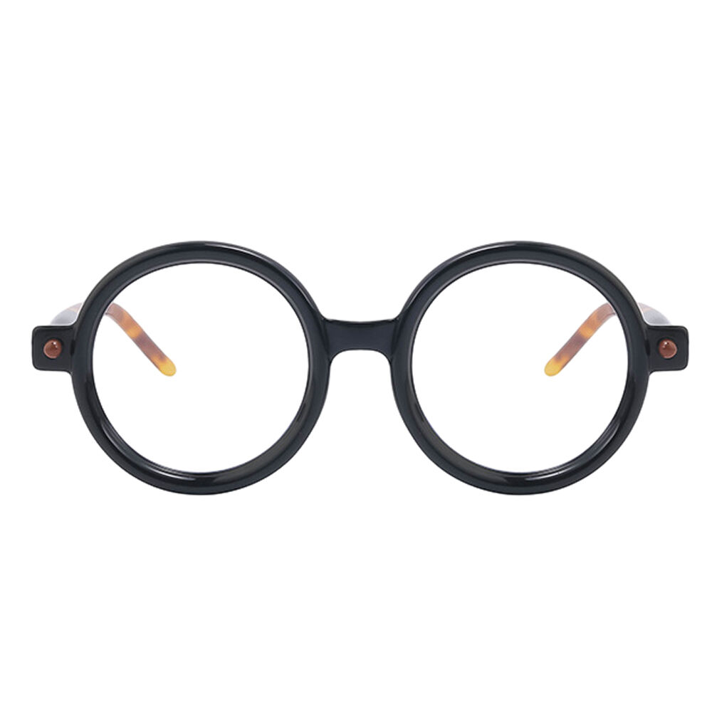 Ice Cream Round Black Tortoise Glasses