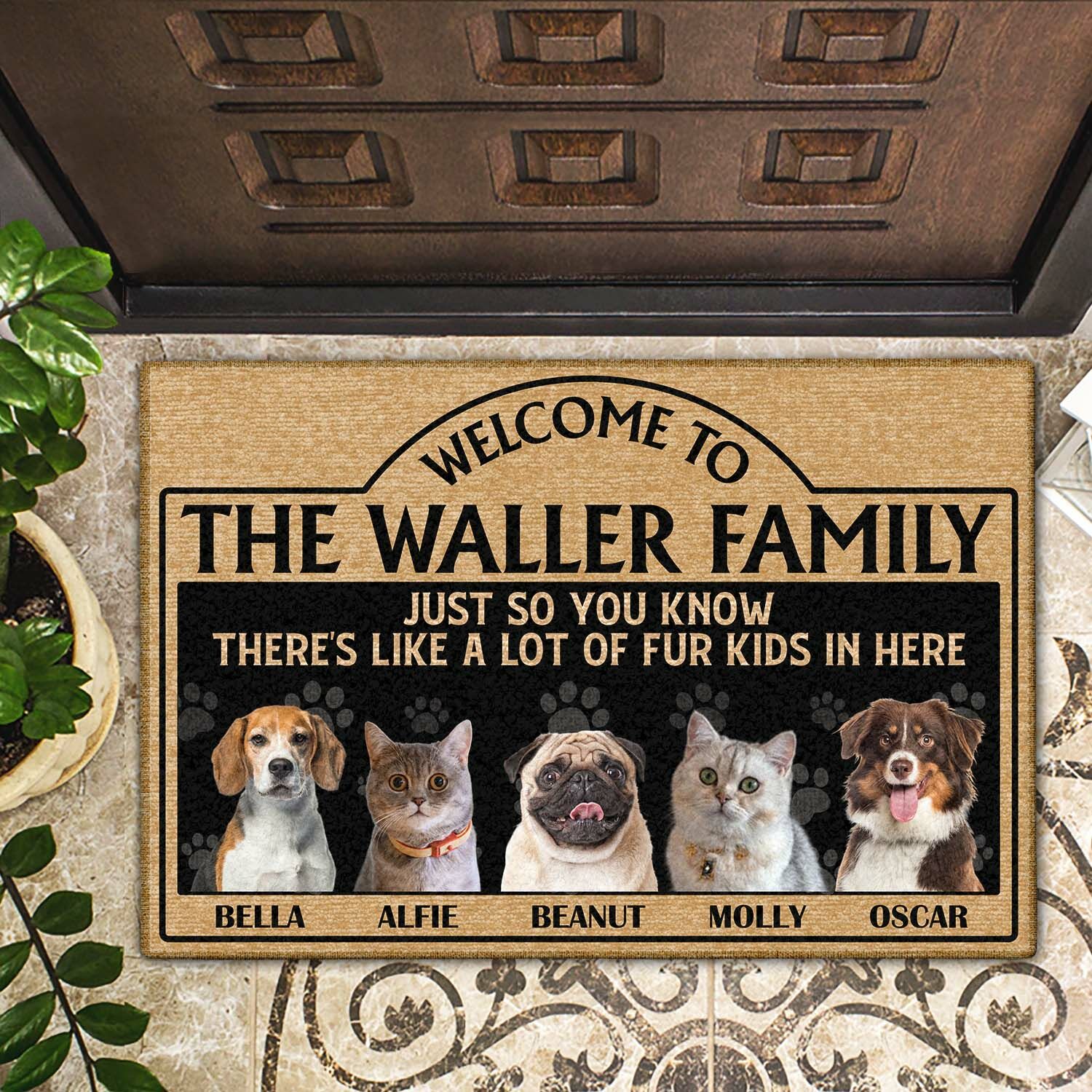 Personalized Floor Mats Customized Pet Photos and Names Simple Home Decor