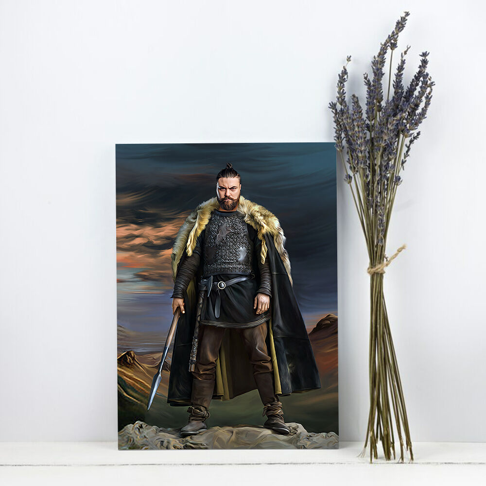 Cadre Le Roi des Vikings Photo de tête personnalisée Cadre royal Portraits personnalisés