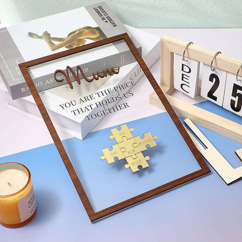 名入れ アクリル パズル フレーム 家族