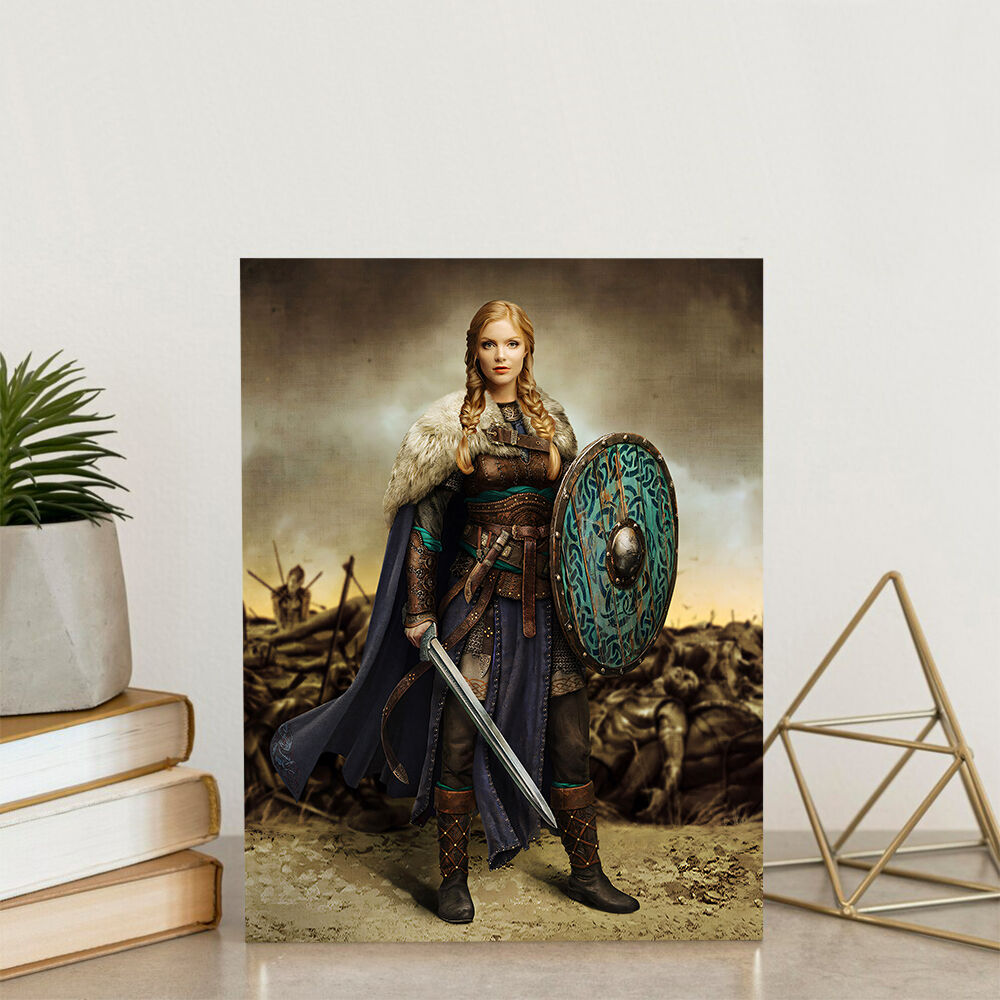 Customized Head Photo "The Queen of Vikings" Personalized Royal Photo Frame for Her