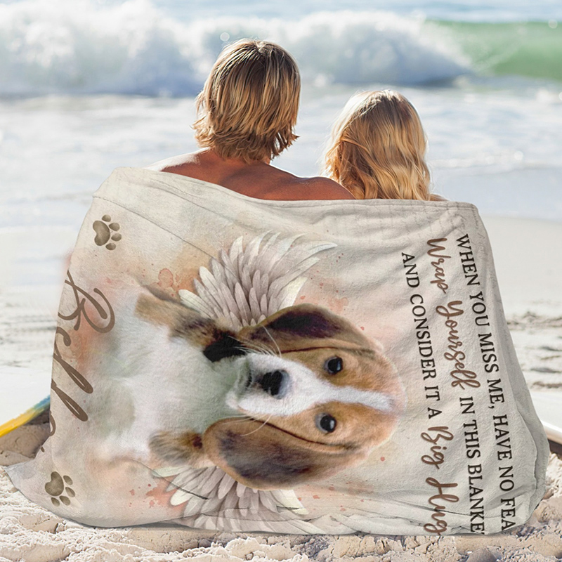 犬 ペット 写真 メッセージ入り ブランケット オリジナル