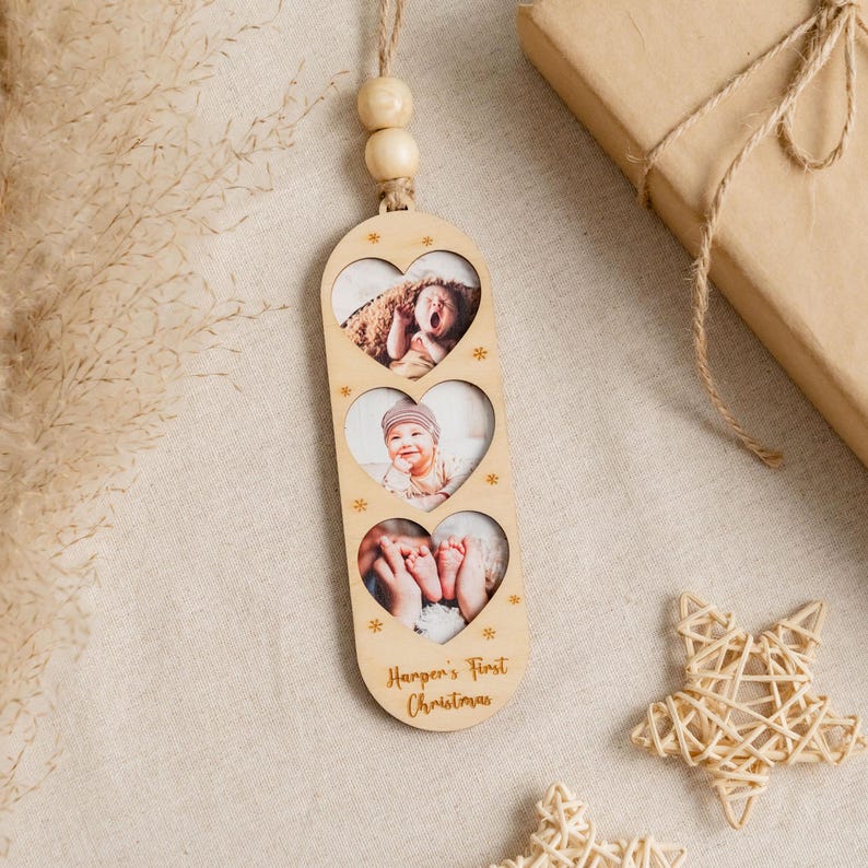 Personalized Christmas Ornaments Custom Heart-Shaped Photo Gifts for Christmas
