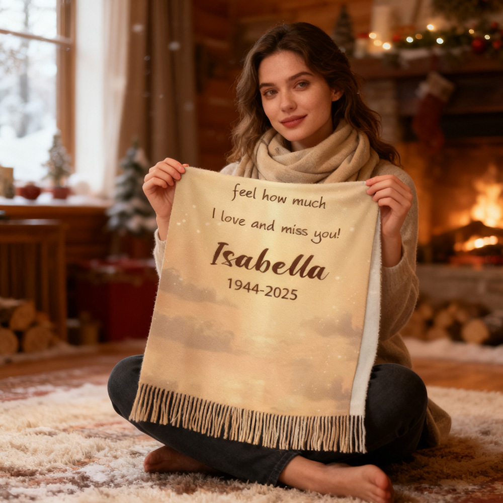 Individuell gestaltete Schals mit Namen Familienerinnerungen Gedenkgeschenke für Familienmitglieder