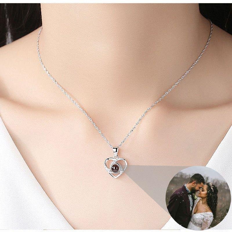 Personalized Photo Projection Necklace - Heart