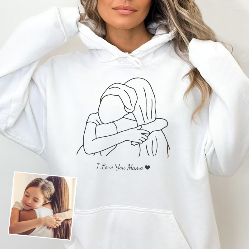 Personalized Hoodie with Custom Picture and Messages for Mother's Day Gift