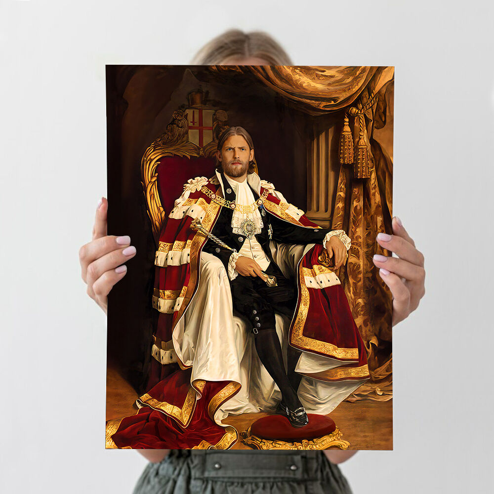 Personalisiertes Königliches Porträt Angepasstes Kopf-Foto Renaissance-Porträt